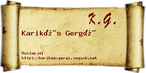 Karikás Gergő névjegykártya